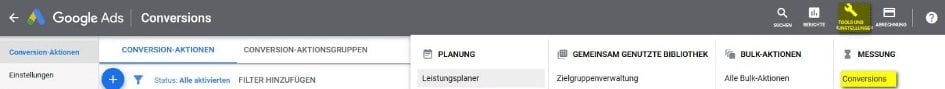 Google Ads Conversions Conversion Aktionen | AnalyticaA
